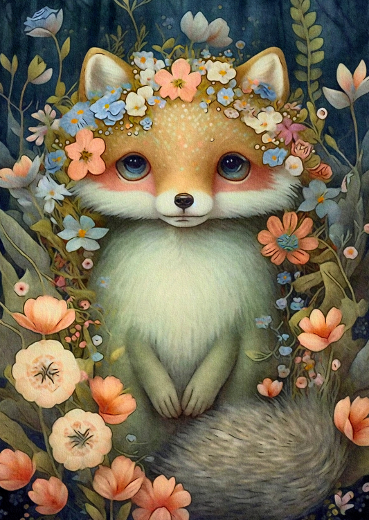 Fuchs in Blumen