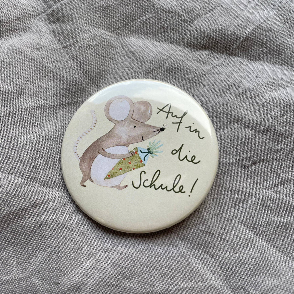 Button - Auf in die Schule - Maus