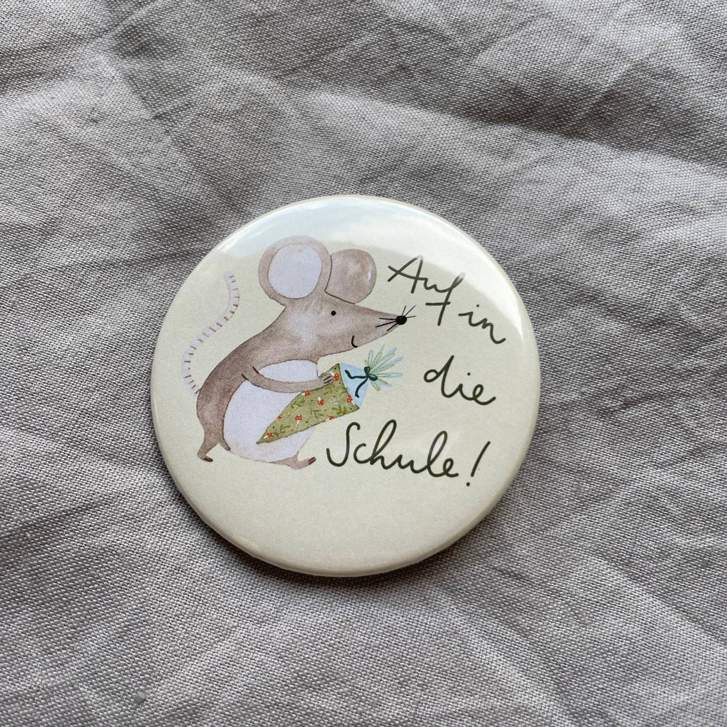 Button - Auf in die Schule - Maus