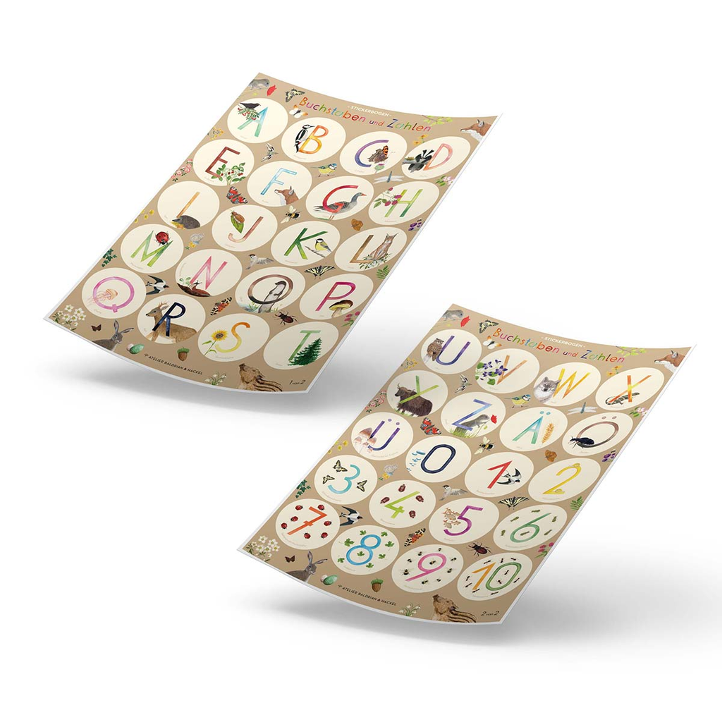 Atelier Baldrian & Hackel Sticker ABC und Zahlen