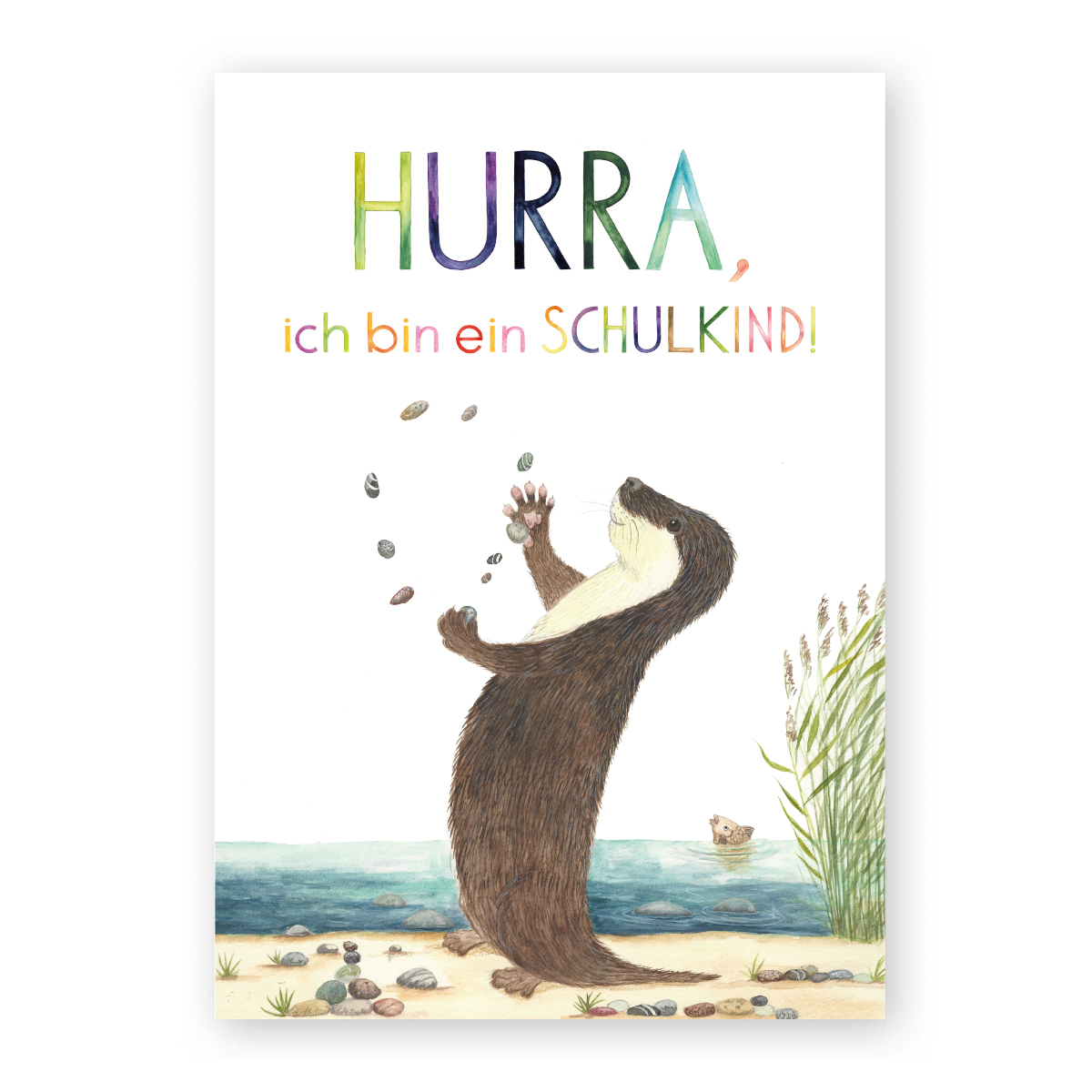 Atelier Baldrian & Hackel Postkarte Schulkind Otter A6