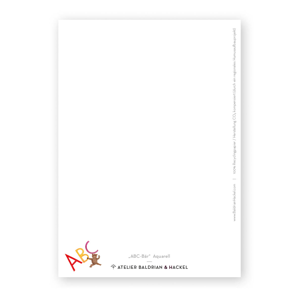 Atelier Baldrian & Hackel Postkarte ABC-Bär A6, Ansicht 2
