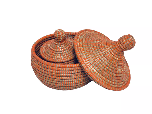 3er Set Körbchen mit Deckel - orange