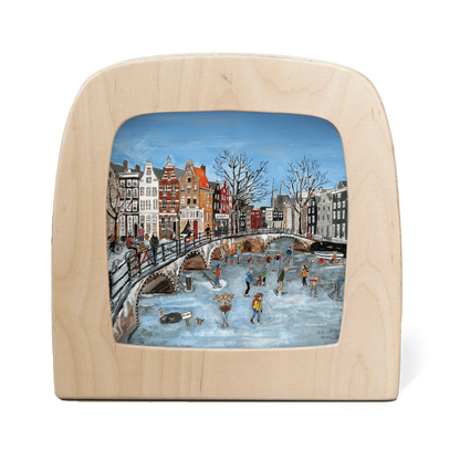 Motiv Am Kanal Schlittschuh laufen