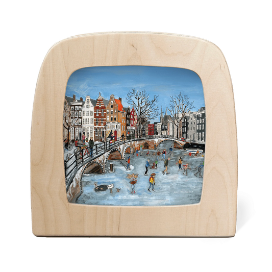 Motiv Am Kanal Schlittschuh laufen