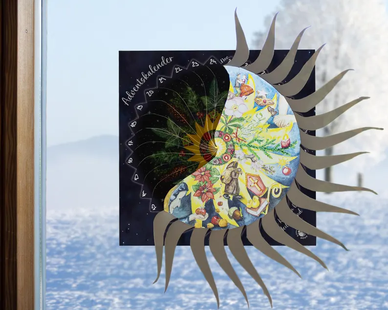 Leuchtender Adventskalender von Sonne Mond und Erde, Ansicht 9