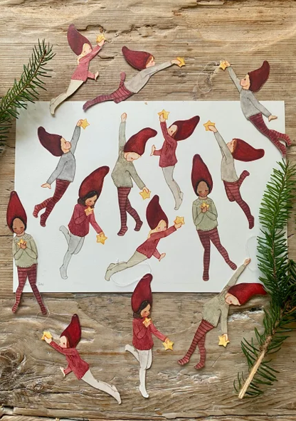 Bastelbogen - Elfen mit Sterne