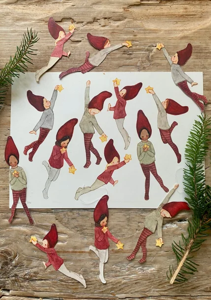 Bastelbogen - Elfen mit Sterne