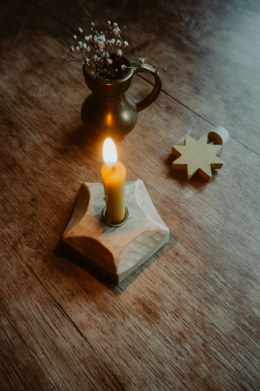 Kerzenhalter Holz, Foto, Ansicht 2