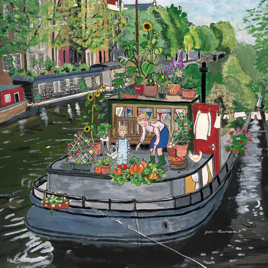 Motiv Hausboot Garten