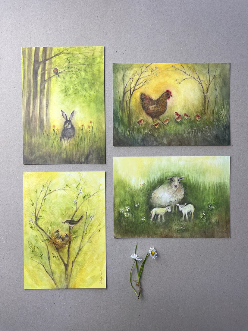 4er Kunstdruck-Set Tiere von Ode Desjardins A5, Foto