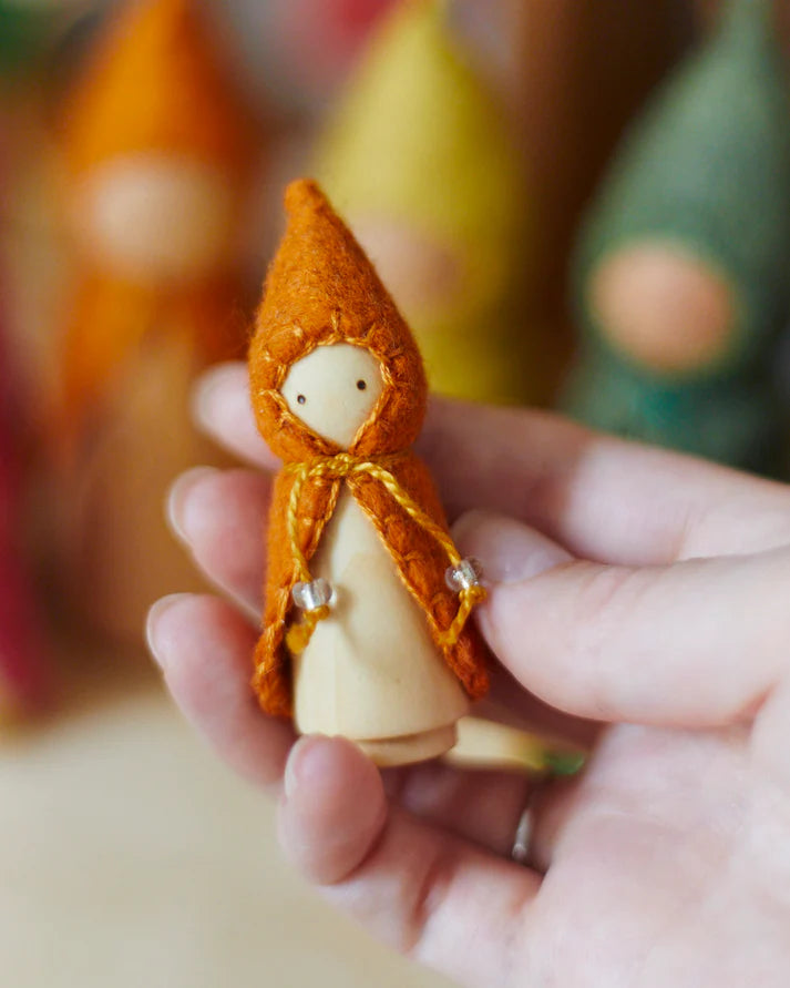 Mini Holzgnom - Orange