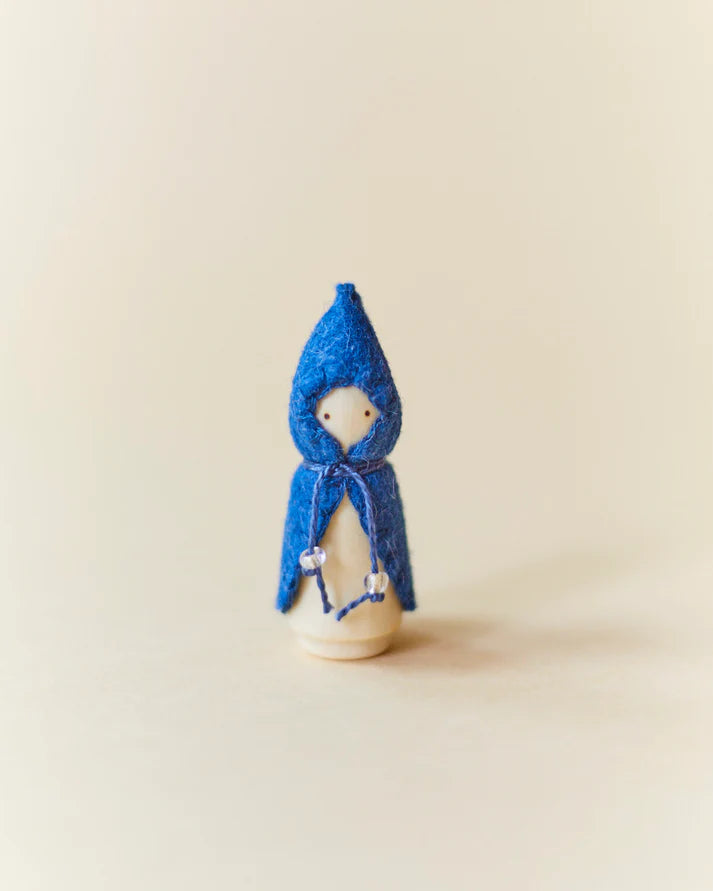 Mini Holzgnom - Blau