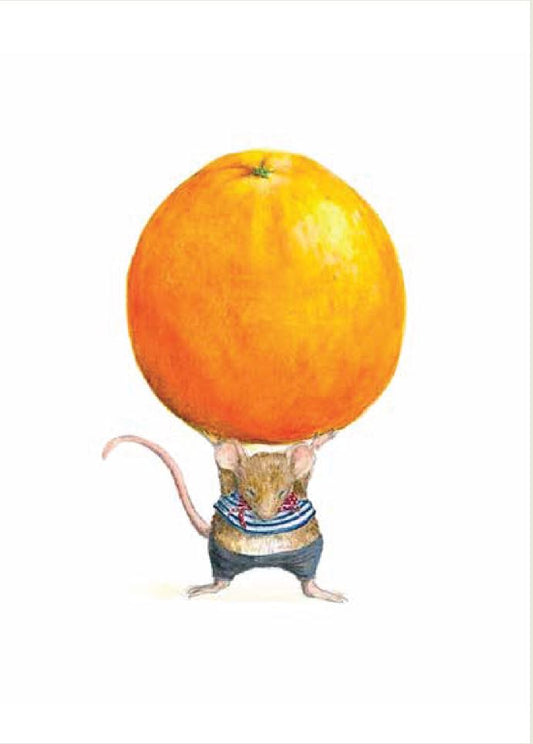 Maus mit Orange