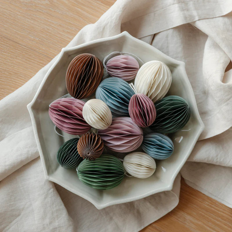 Osterdekoration Osterei aus Papier - braun - klein