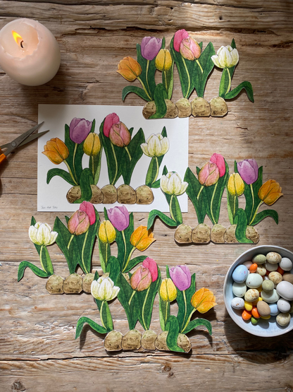 Bastelbogen - Tulpen