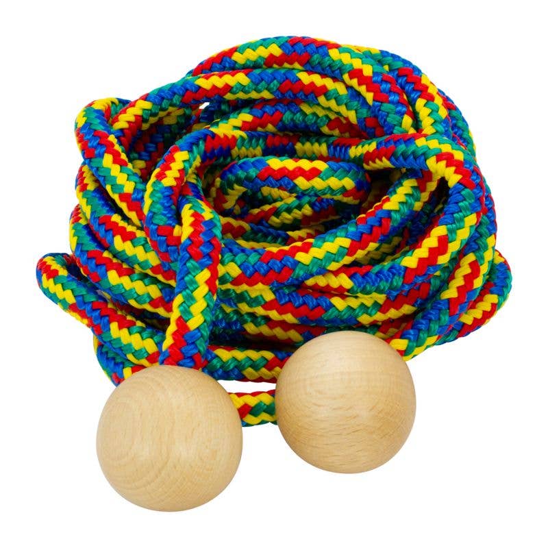 Buntes Schwingseil mit Holzkugeln