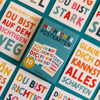 Mutmacher-Postkarten weiß 30 Stück von Rüsselfuchs