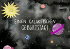 Postkarte Galaktischer Geburtstag von Hannahs Firlefanz A6