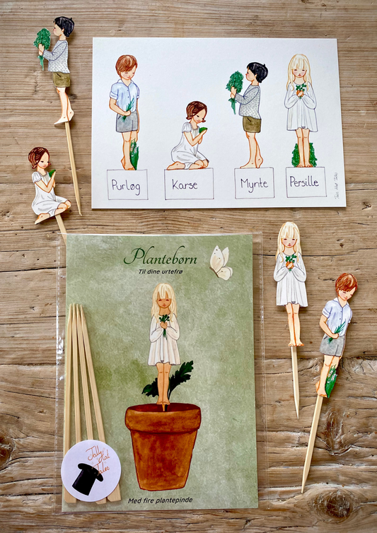 Bastelbogen - Kinder pflanzen Kräuter