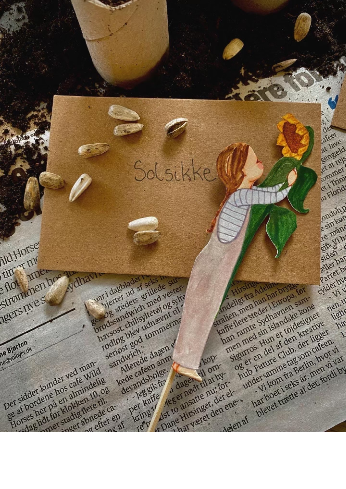 Bastelbogen - Kinder pflanzen Blumen