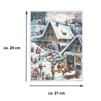 Adventskalender An der Mühle von Sellmer mit Maßangaben, Format A4