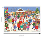 Adventskalender Weihnachtsjahrmarkt von Sellmer mit Maßangaben, Format A4
