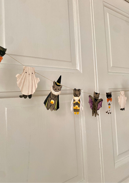 Bastelbogen - Halloween Katzen