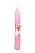 Kerze Einhorn von Ahrens, rosa Kerze mit weißem Einhorn