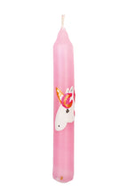 Kerze Einhorn von Ahrens, rosa Kerze mit weißem Einhorn