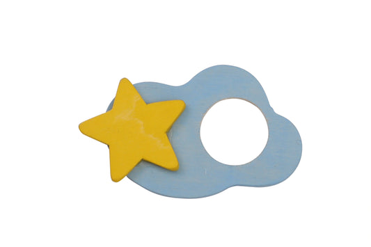 Deko Wolke mit Stern - hellblau