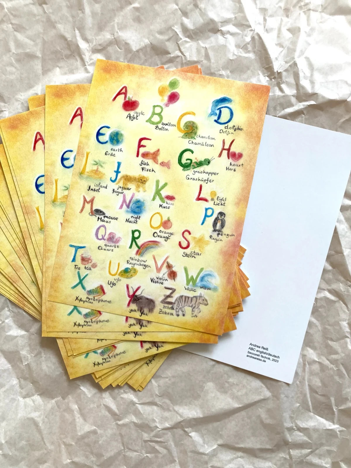 Lernkarten ABC Englisch Deutsch von Andrea Reiß: Lernkarten ABC auf Deutsch und Englisch mit Tieren, Ansicht 3