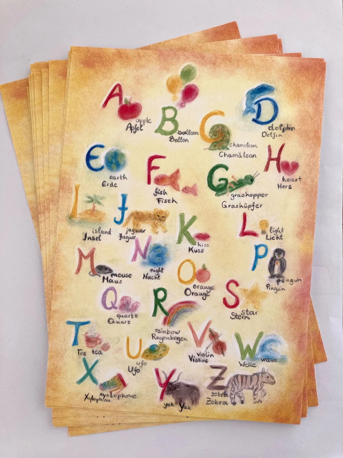 Lernkarten ABC Englisch Deutsch von Andrea Reiß: Lernkarten ABC auf Deutsch und Englisch mit Tieren