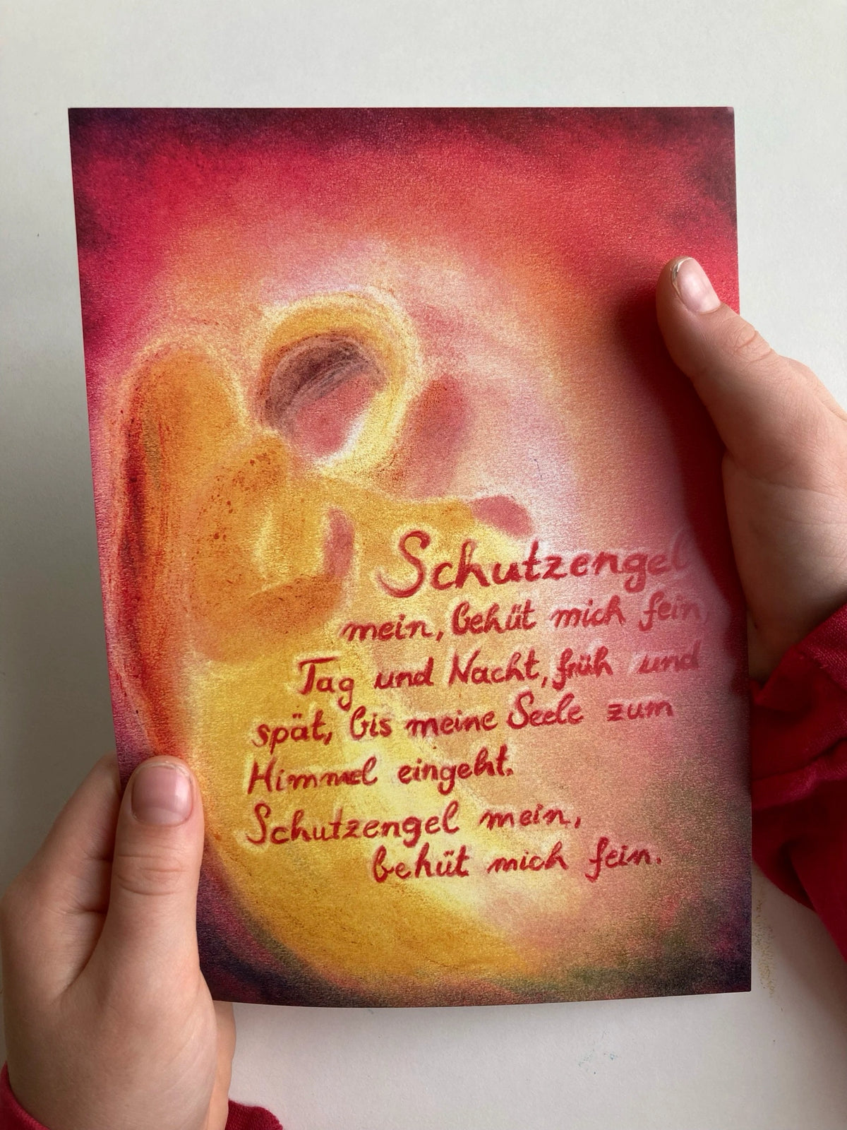 Spruchkarte Schutzengel mein von Andrea Reiß: Spruchkarte Schutzengel mein mit Engel, Ansicht 2