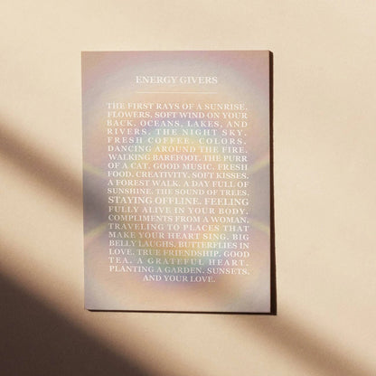 Postkarte Energy Givers von Anna Cosma A6, Stimmungsbild