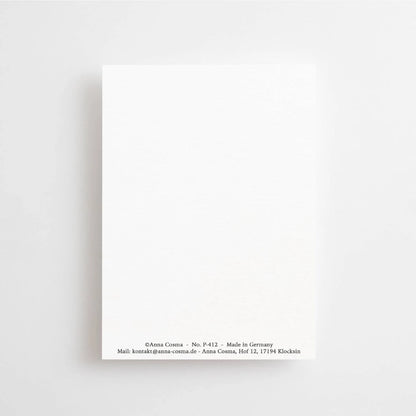 Postkarte Keep your fire alive von Anna Cosma A6, Rückseite blanko mit kleinem Logo
