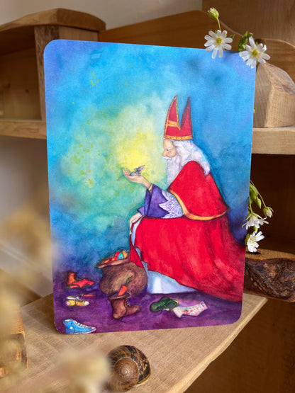 Erzählkarte - Der alberne, zerstreute Nikolaus A5 (niederländischer Text)