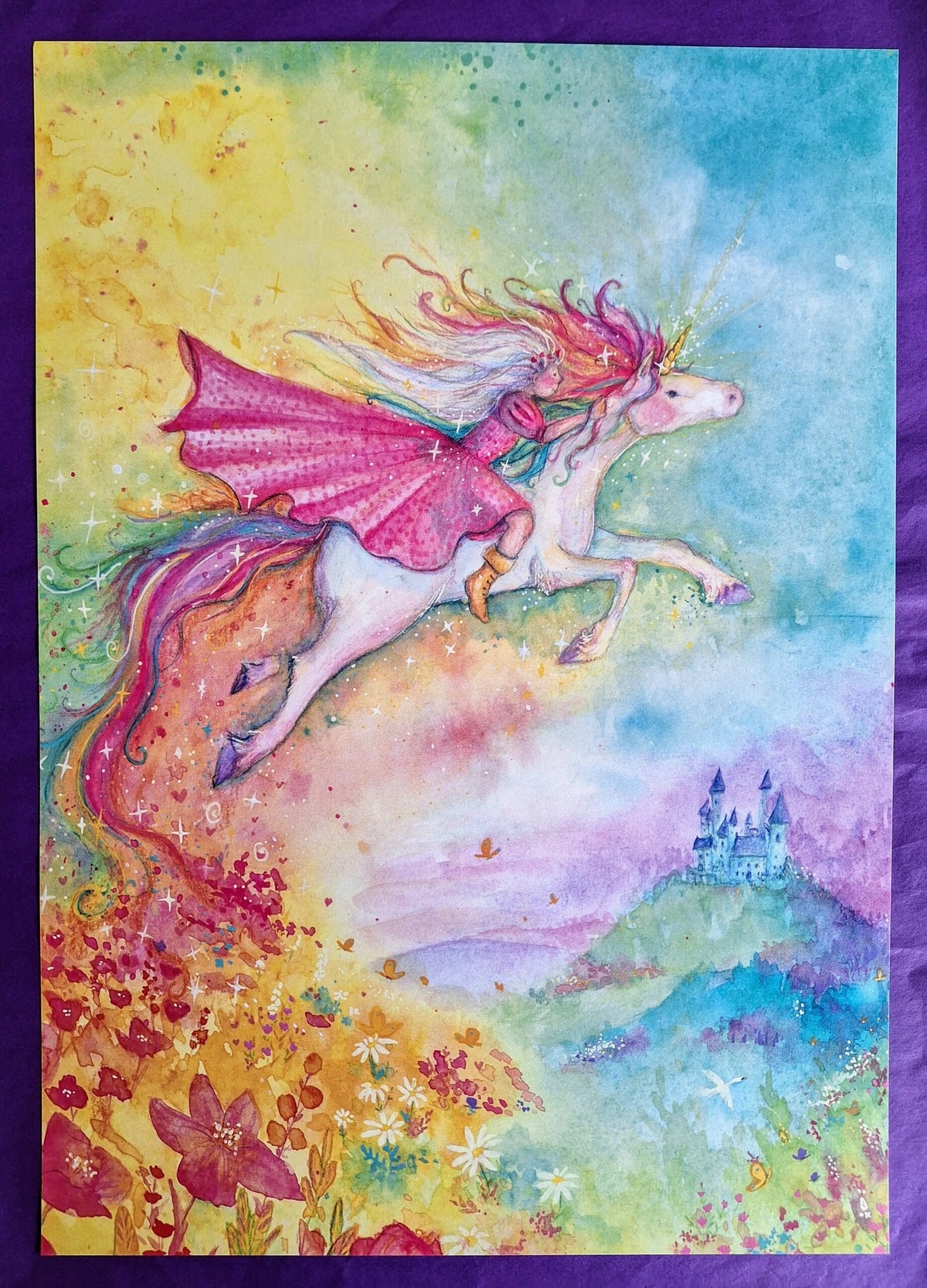 Postkarte Einhorn von Anne Gies A6, Stimmungsbild
