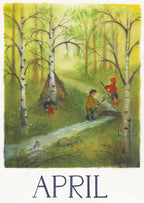 Postkarte April aus dem Monatskarten-Set 12 Monate von Ode Desjardins A6