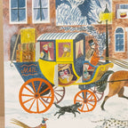 Adventskalender-Karte Angel Inn von Emily Sutton, Detail mit der Postkutsche