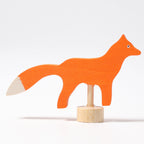 Grimm's Steckfigur Fuchs, der orange Fuchs ist aus Lindenholz und von Hand bemalt