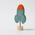 Grimm's Steckfigur Rakete, die Rakete ist aus Lindenholz und von Hand bemalt