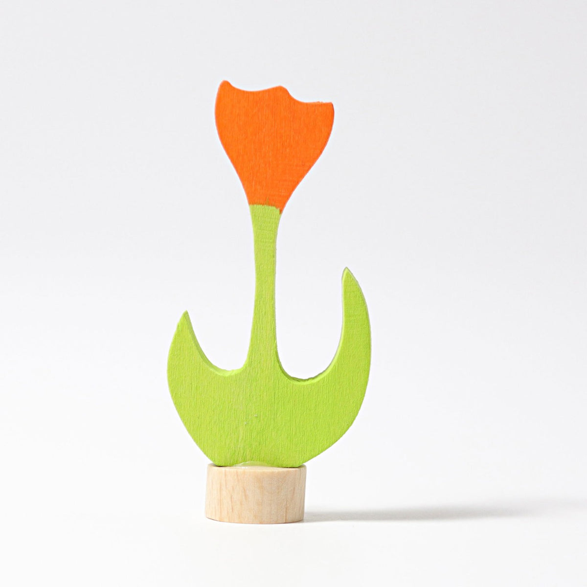 Grimm's Steckfigur Tulpe orange auf dem Festtagsring, Foto