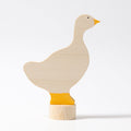 Grimm's Steckfigur Gans, die weiße Gans ist aus Lindenholz und von Hand bemalt