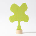 Grimm's Steckfigur Kleeblatt, das grüne Kleeblatt ist aus Lindenholz und von Hand bemalt