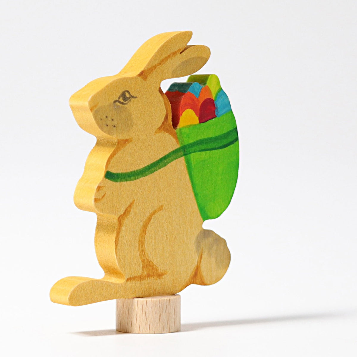 Grimm's Steckfigur Hase mit Korb auf dem Festtagsring, Foto