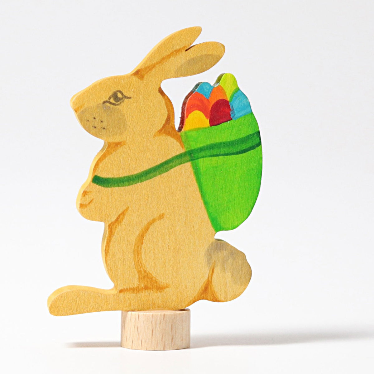 Grimm's Steckfigur Hase mit Korb auf dem Festtagsring, Foto