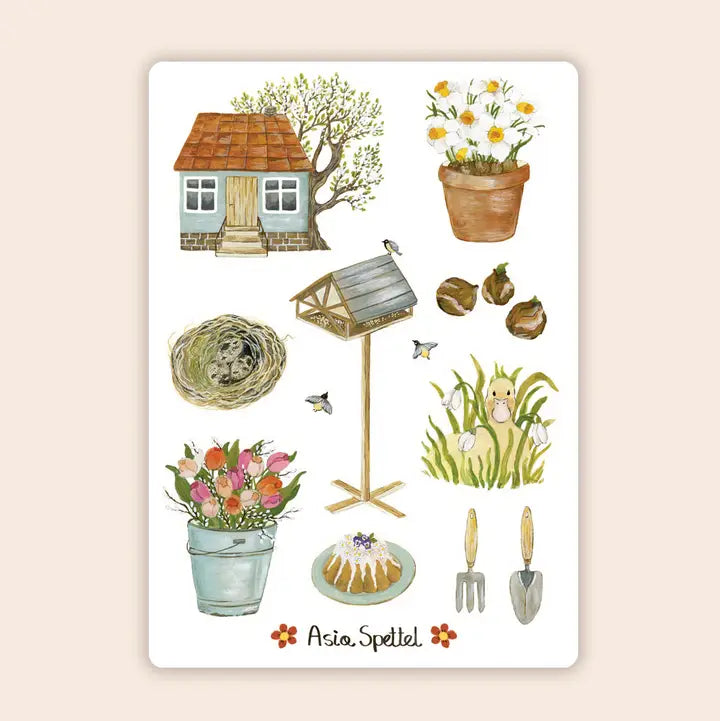 Stickerbogen - Früher Frühling