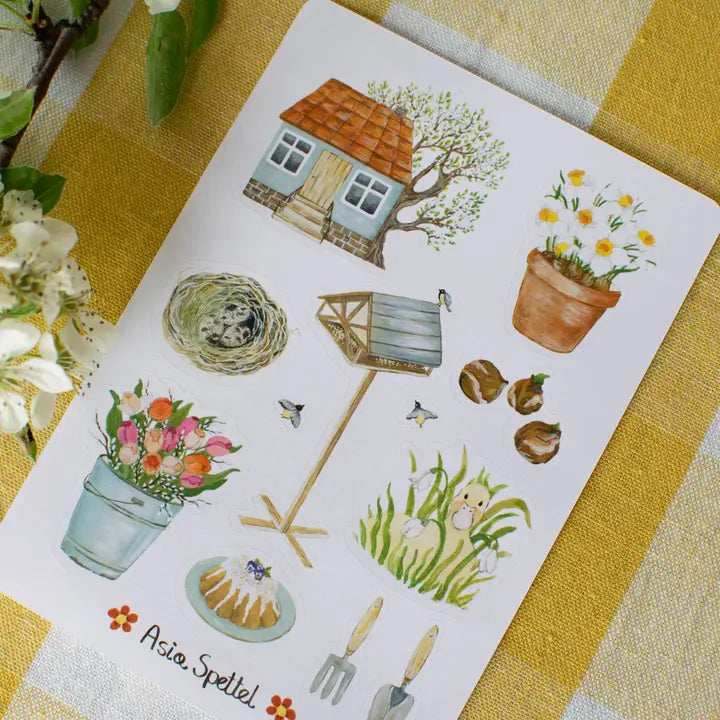 Stickerbogen - Früher Frühling