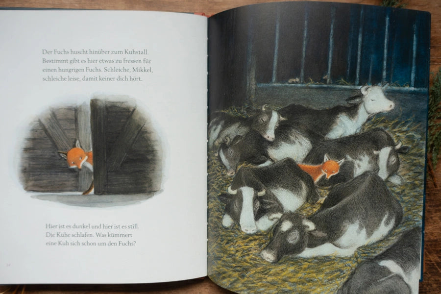 Bilderbuch Tomte und der Fuchs mit Bildern von Eva Eriksson, Blick ins Buch